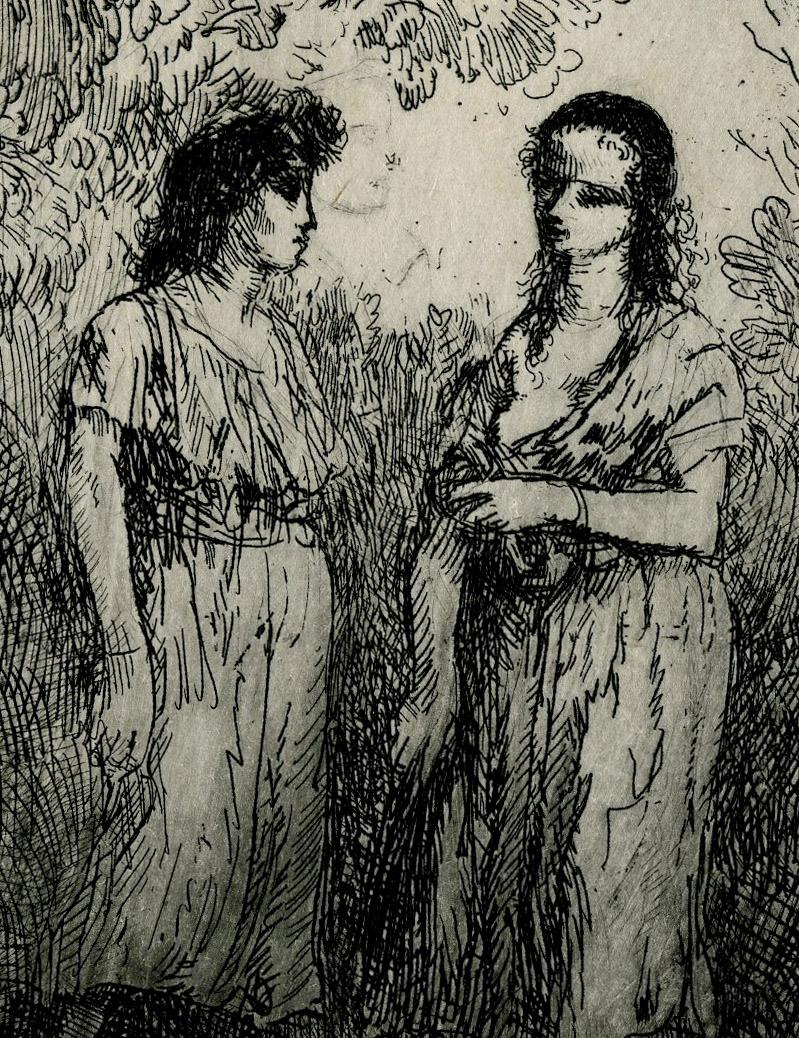 Pyramus and Thisbe
Etching, c.1906
Signed along bottom edge in pencil 