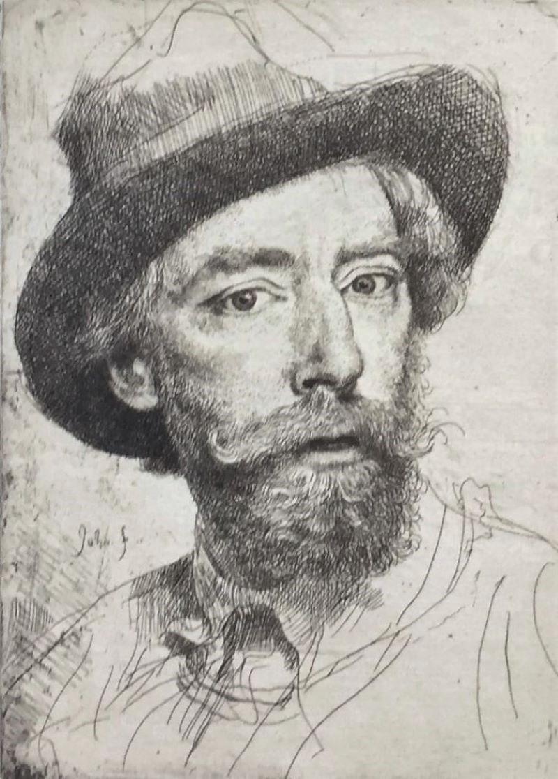 Augustus Edwin John Figurative Print - Self Portrait