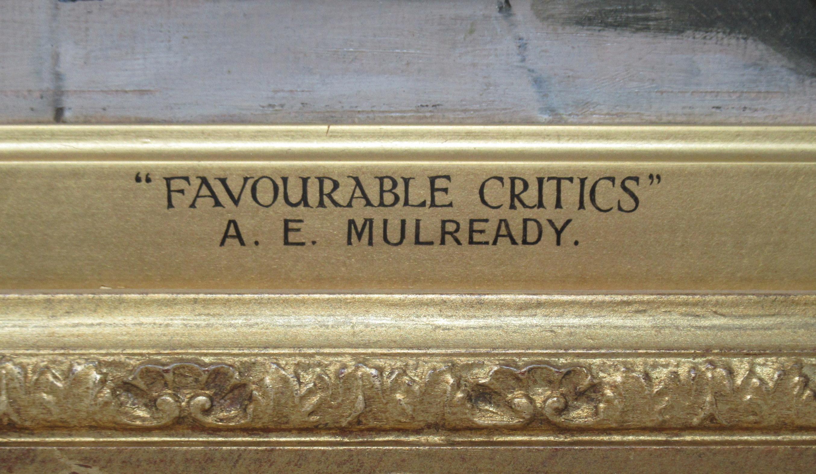 Victorian Augustus Edwin Mulready British 1844-1905 Favourable Critics Oil Painting Gilt