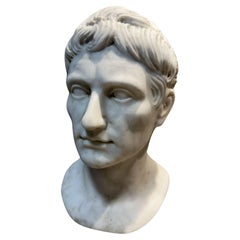 Emperador Augusto, Cabeza de mármol blanco de Carrara, Primer emperador romano Principios del siglo XX