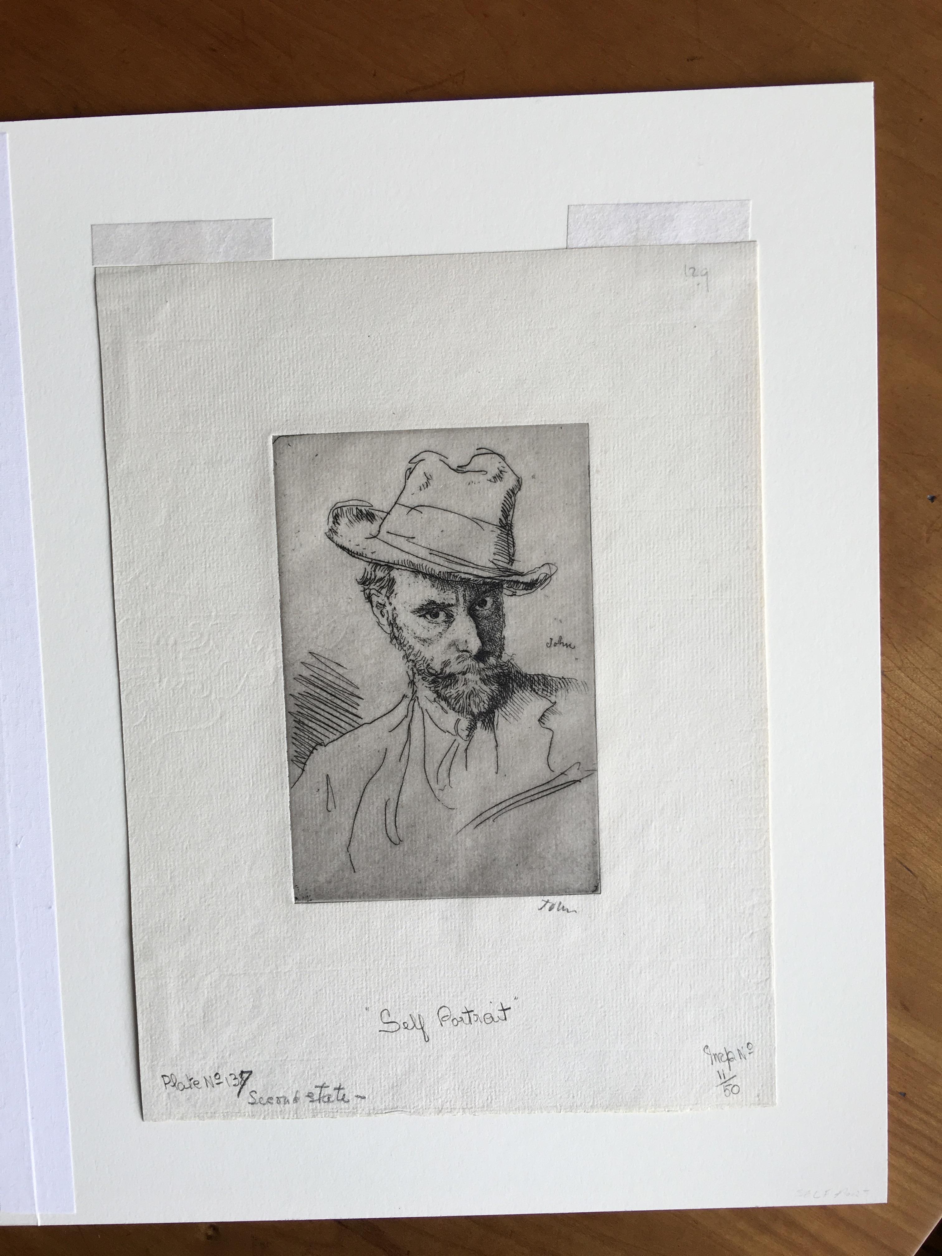 Self Portrait with Hat - Print by Augustus John