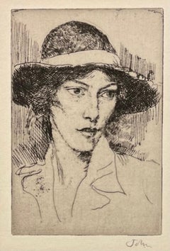 Vintage UNTITLED (WOMAN WEARING A HAT)
