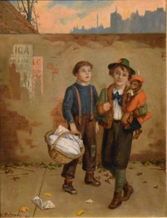 Oil Painting by Augustus Mulready "Visitors to London"