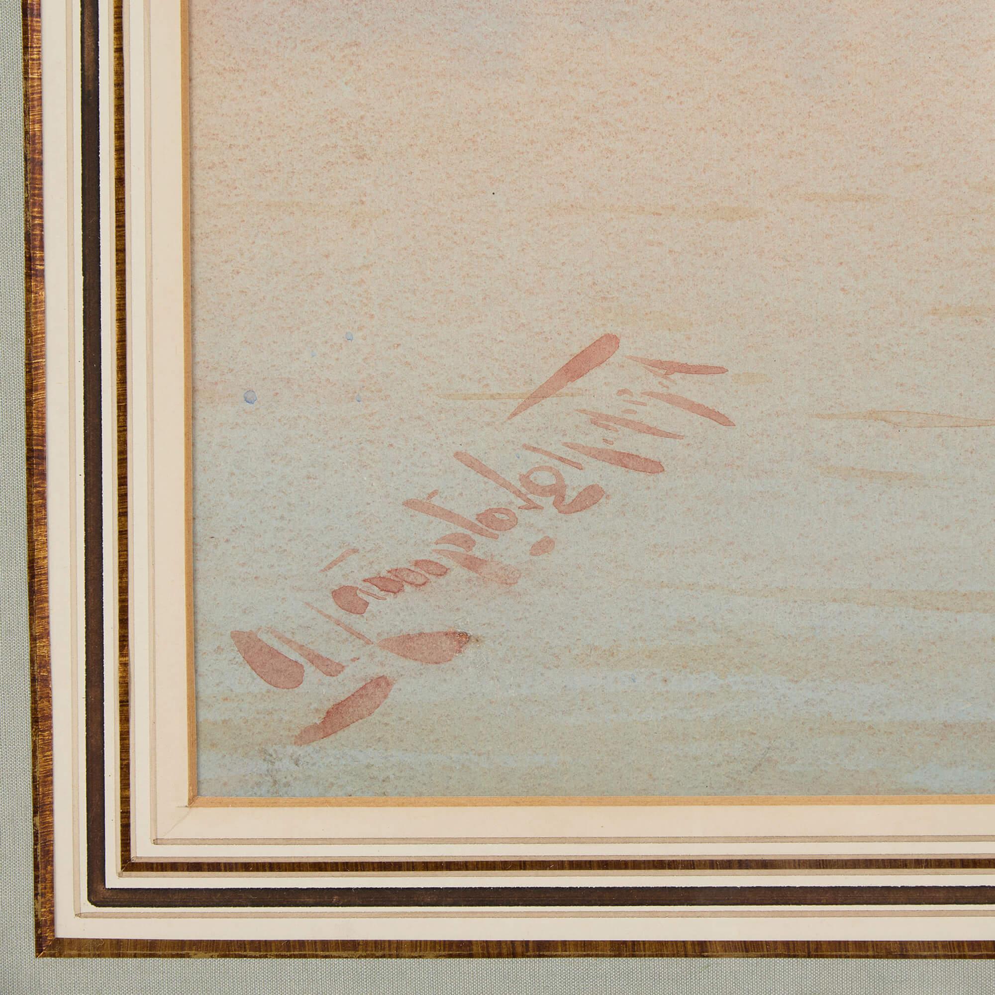 Antike orientalistische ägyptische Sonnenaufgang Aquarelle Augustus Osborne Lamplough im Angebot 5