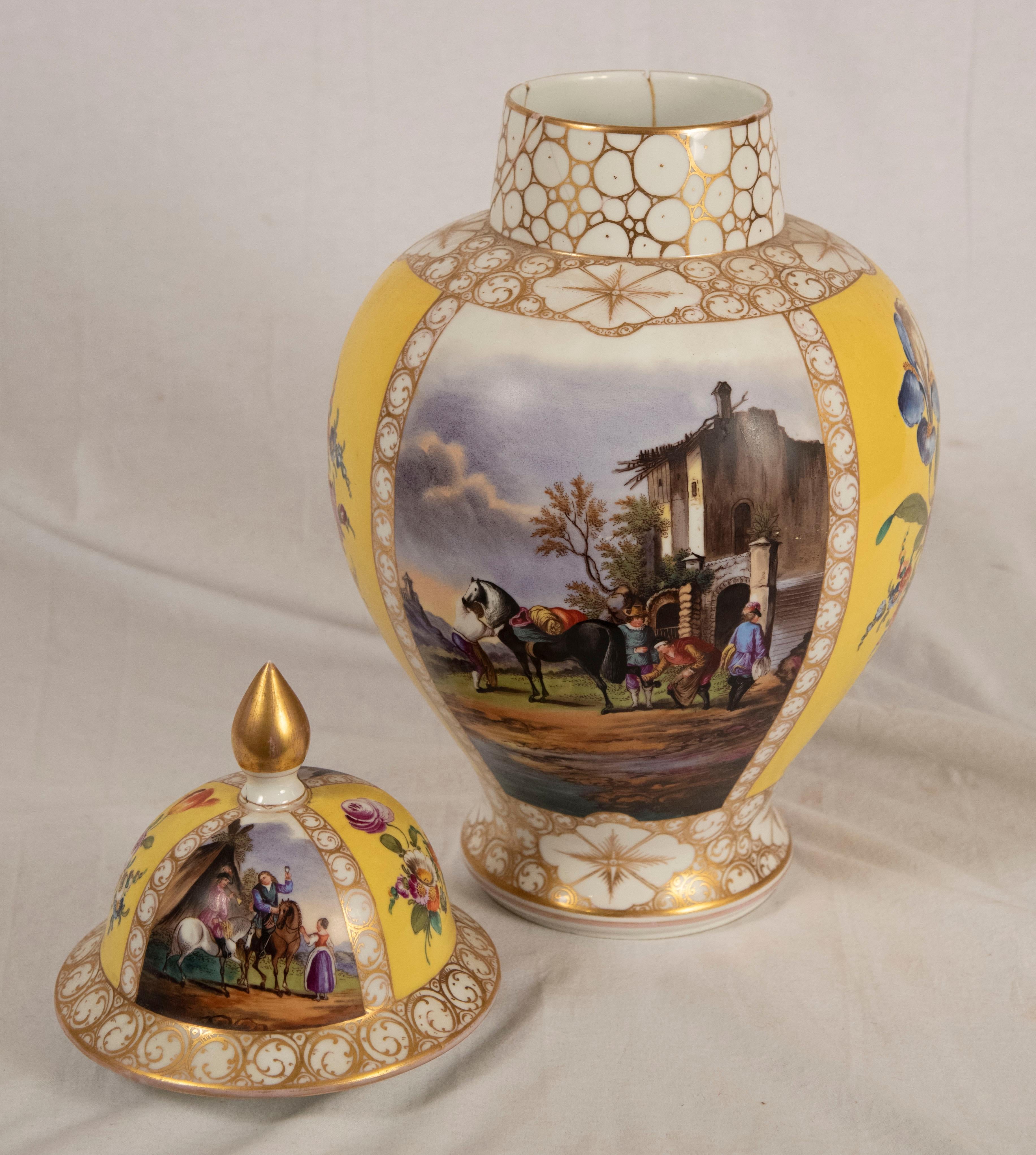 European Augustus Rex Meissen Porcelain Baluster Vase