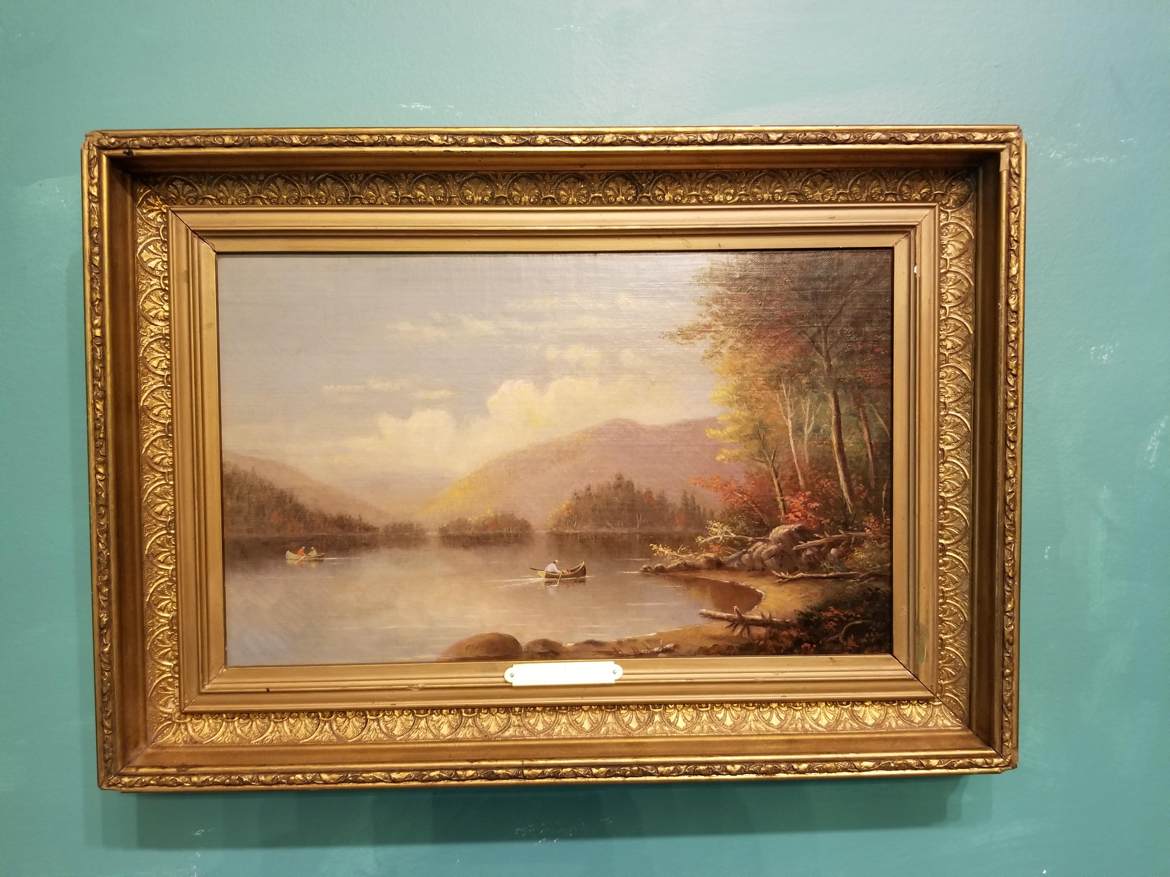 Adirondack Lake Scene - Painting by Augustus Rockwell