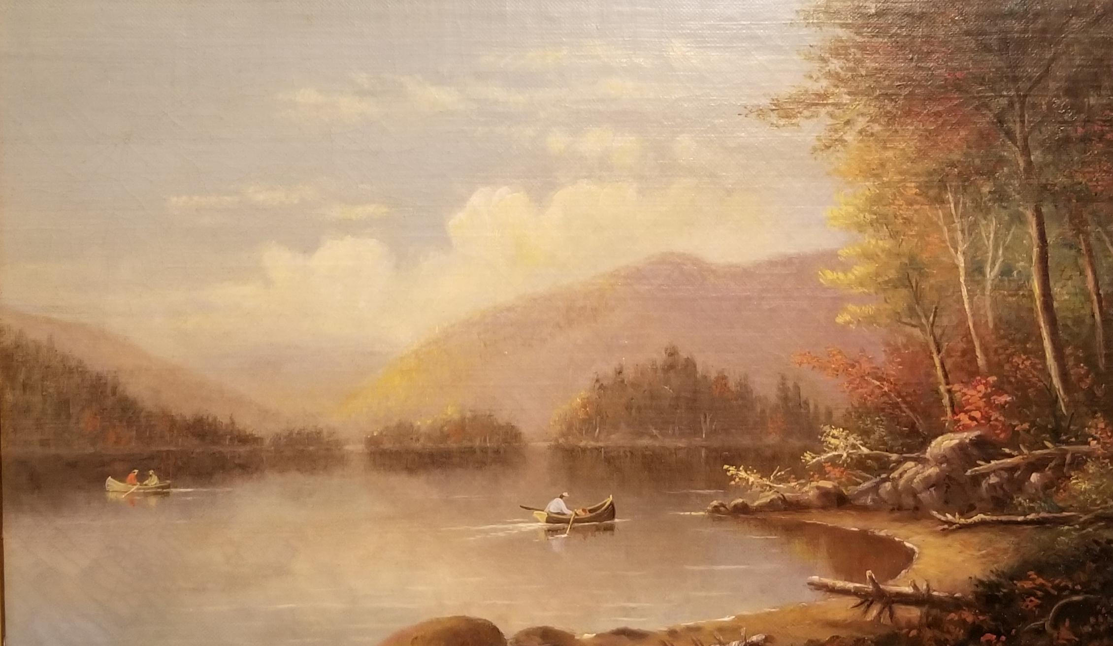 Augustus Rockwell Landscape Painting - Adirondack Lake Scene