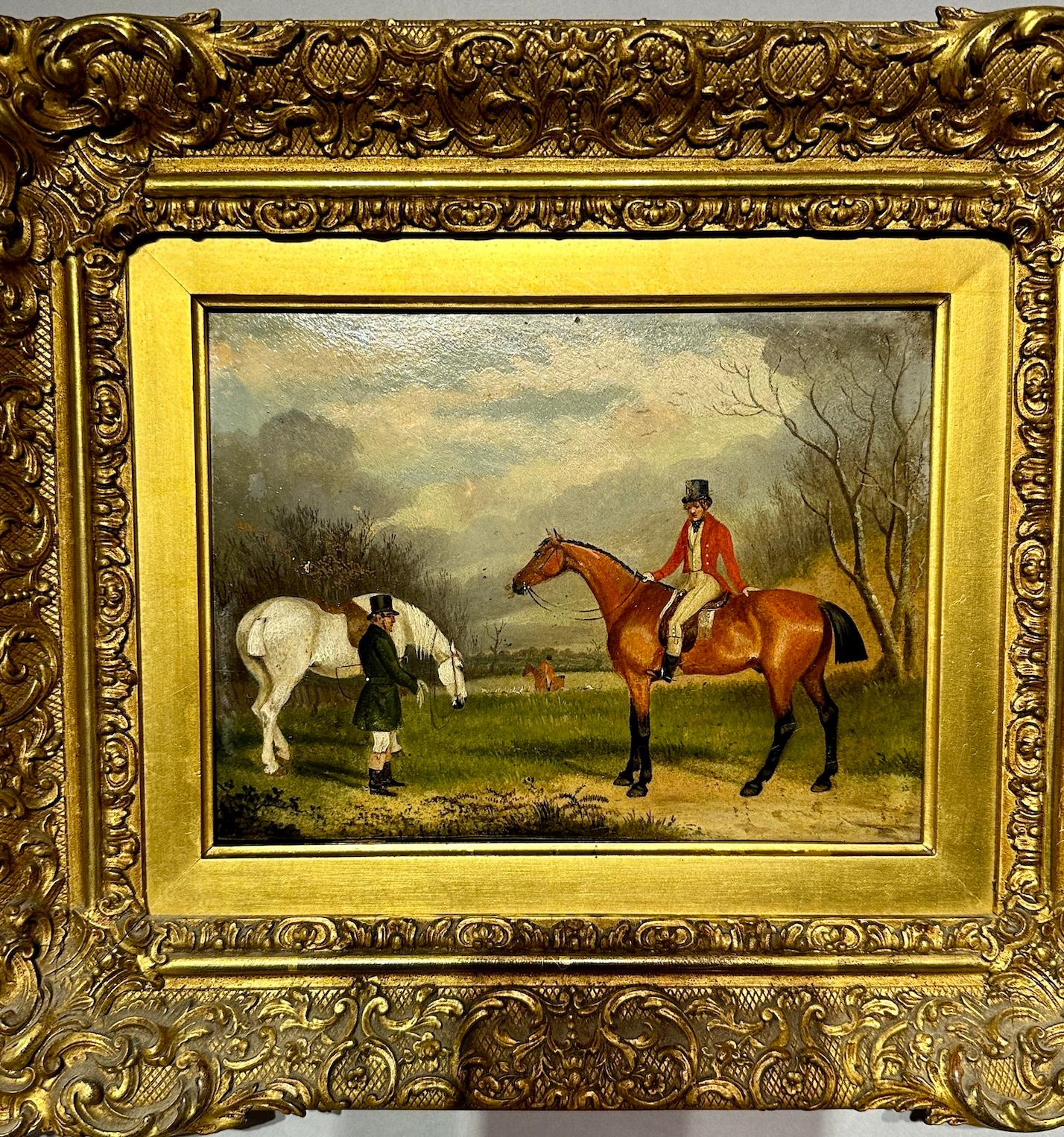 Set of Six 19th century English Fox hunting scenes in landscapes 5