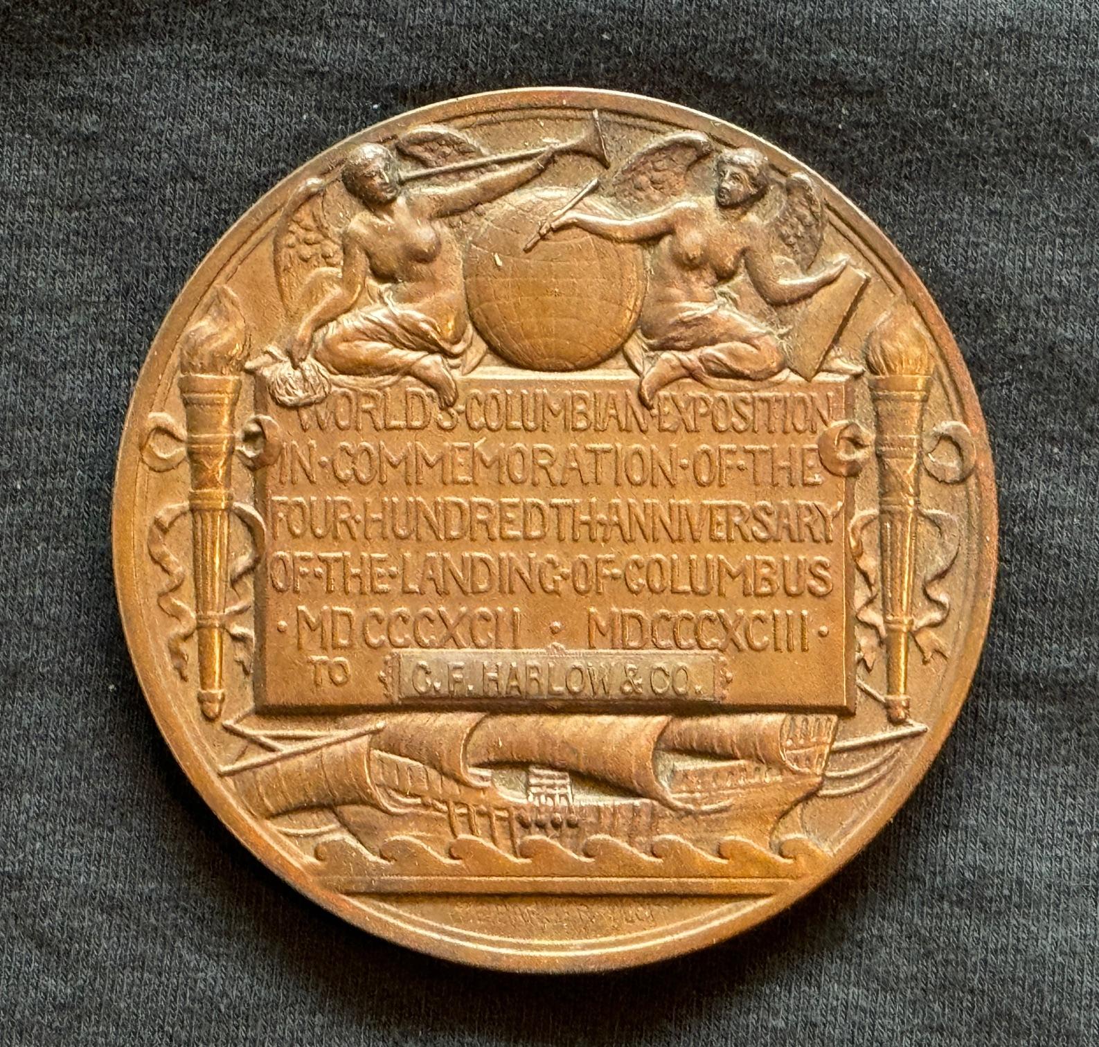 Columbian Exposition Commemorative Präsentationsmedaille der Weltausstellung (Ästhetizismus), Sculpture, von Augustus Saint-Gaudens
