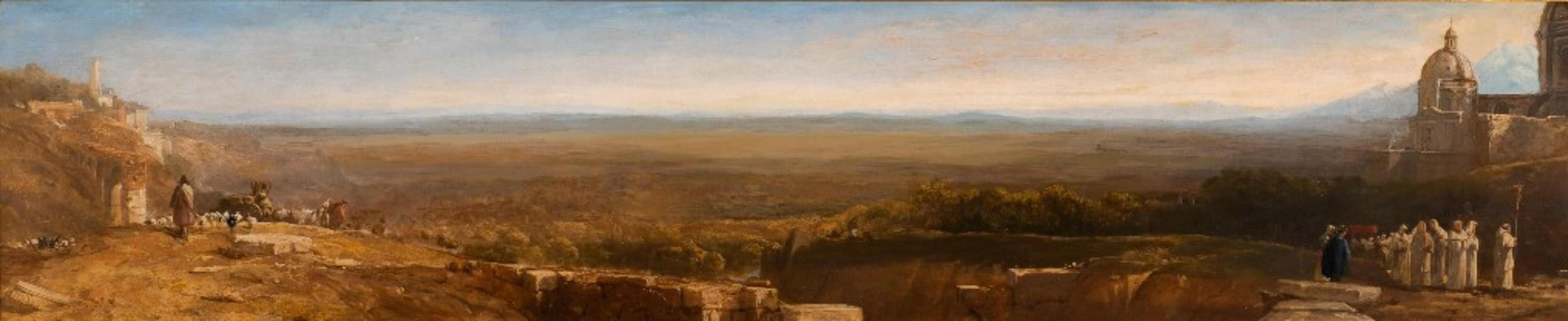 Augustus Wall Callcott Landscape Painting - Recollections of the Campagna of Rome, 19th Century Signed Oil 