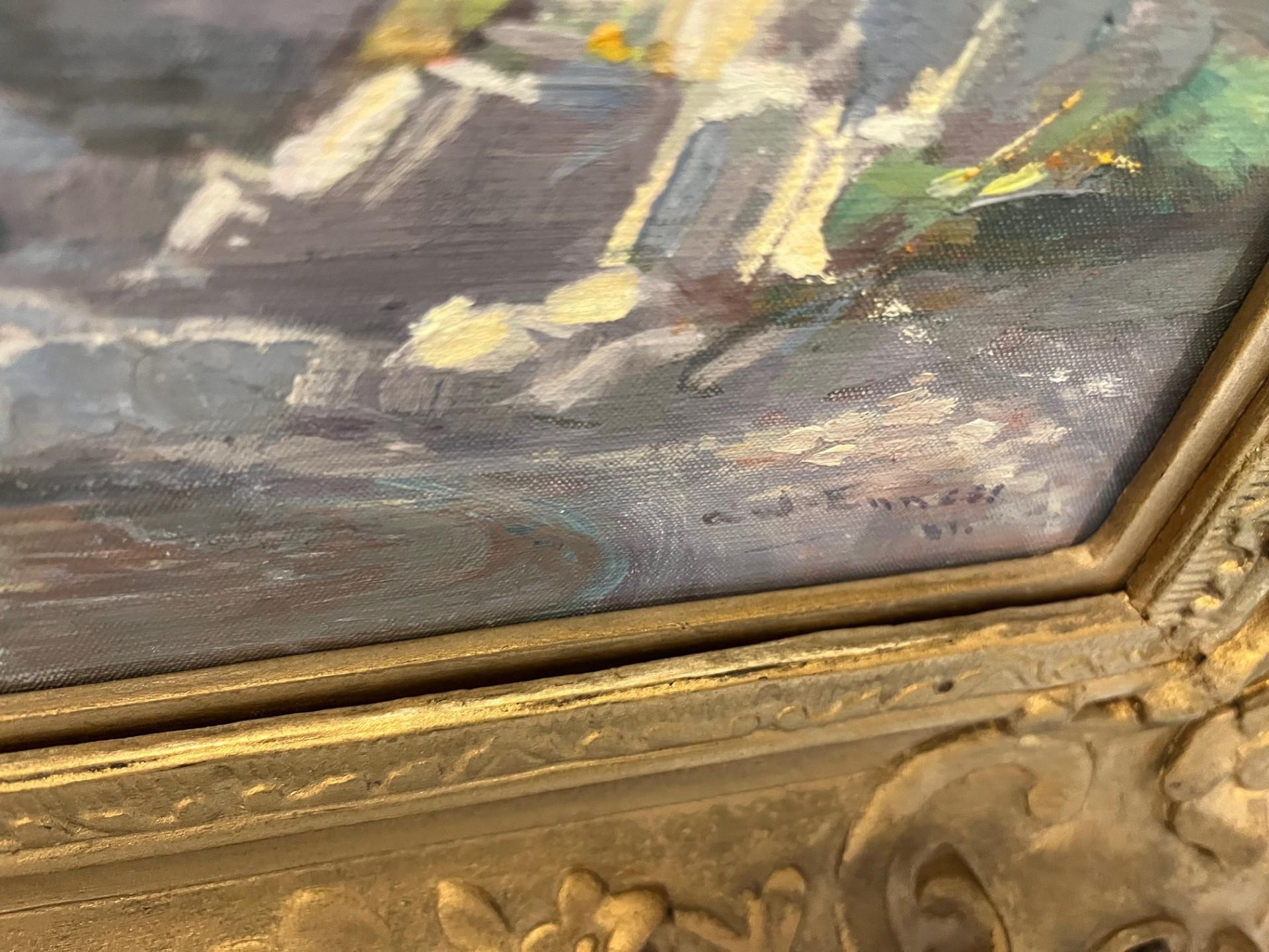 Paisaje Victoriano Impresionista Pintura al Óleo del Distrito de los Lagos Inglaterra Enmarcado en venta 3