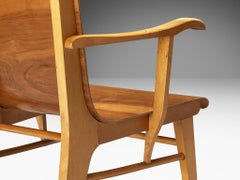 Auke Komter for Metz & Co Rare Armchair in Walnut Plywood (Fauteuil en contreplaqué de noyer)