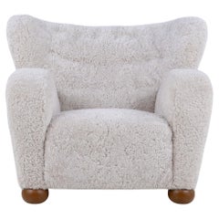 Aulanko - lounge chair in lambskin by Märta Blomstedt