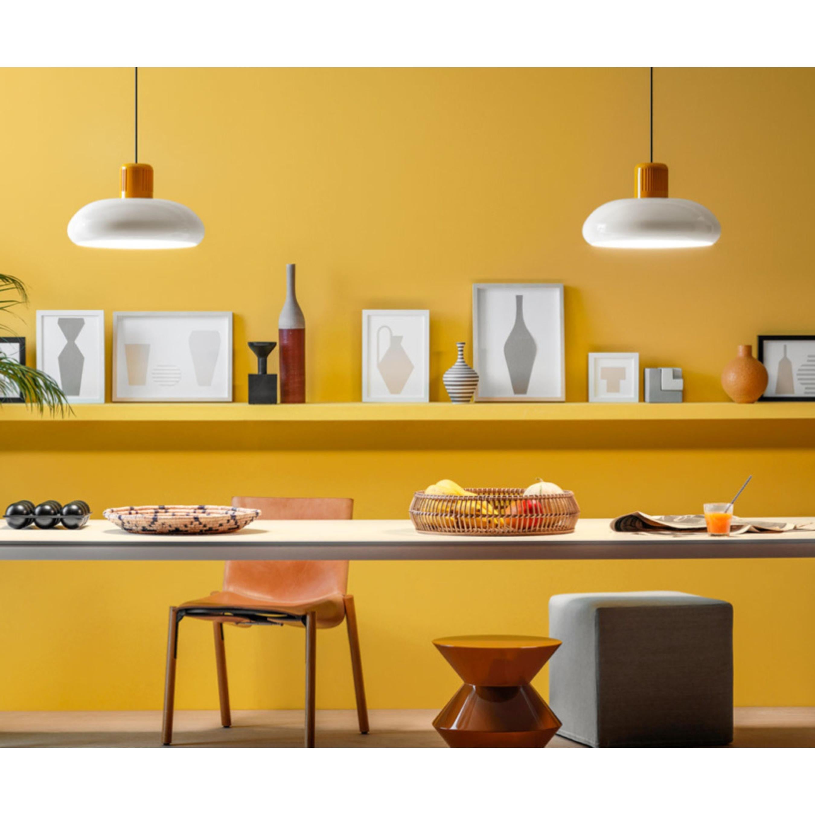 Mid-Century Modern Aulenti and Castiglioni 'Trepiu' White and Black Pendant Light for Stilnovo For Sale