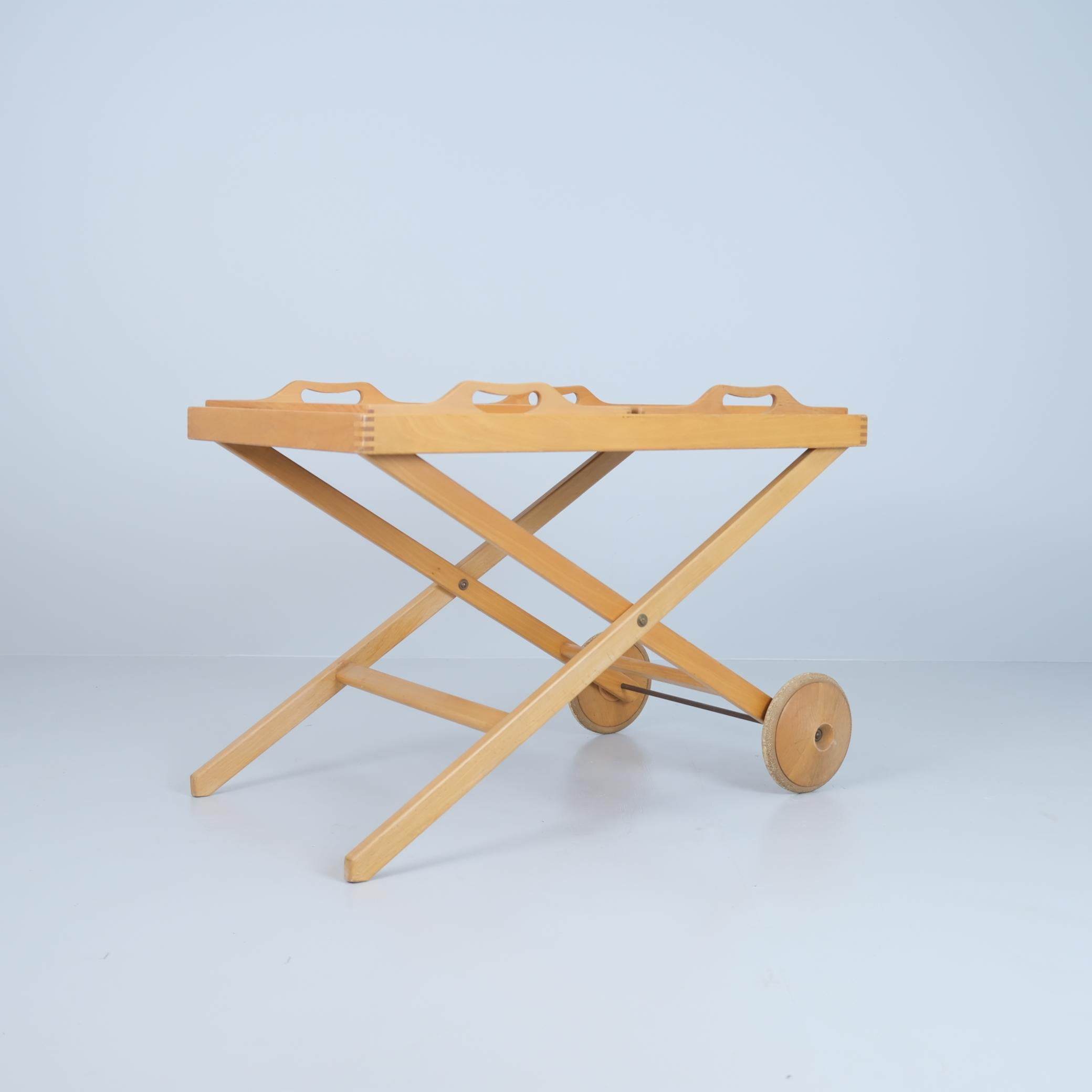 Carrello in faggio e impiallacciatura ritmica di Aulis Leinonen e Tapio Wirkkala, Asko 1950s in vendita 9