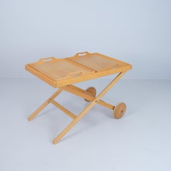 Aulis Leinonen und Tapio Wirkkala Wagenwagen aus Buche und Rythmic Furnier, Asko 1950er Jahre