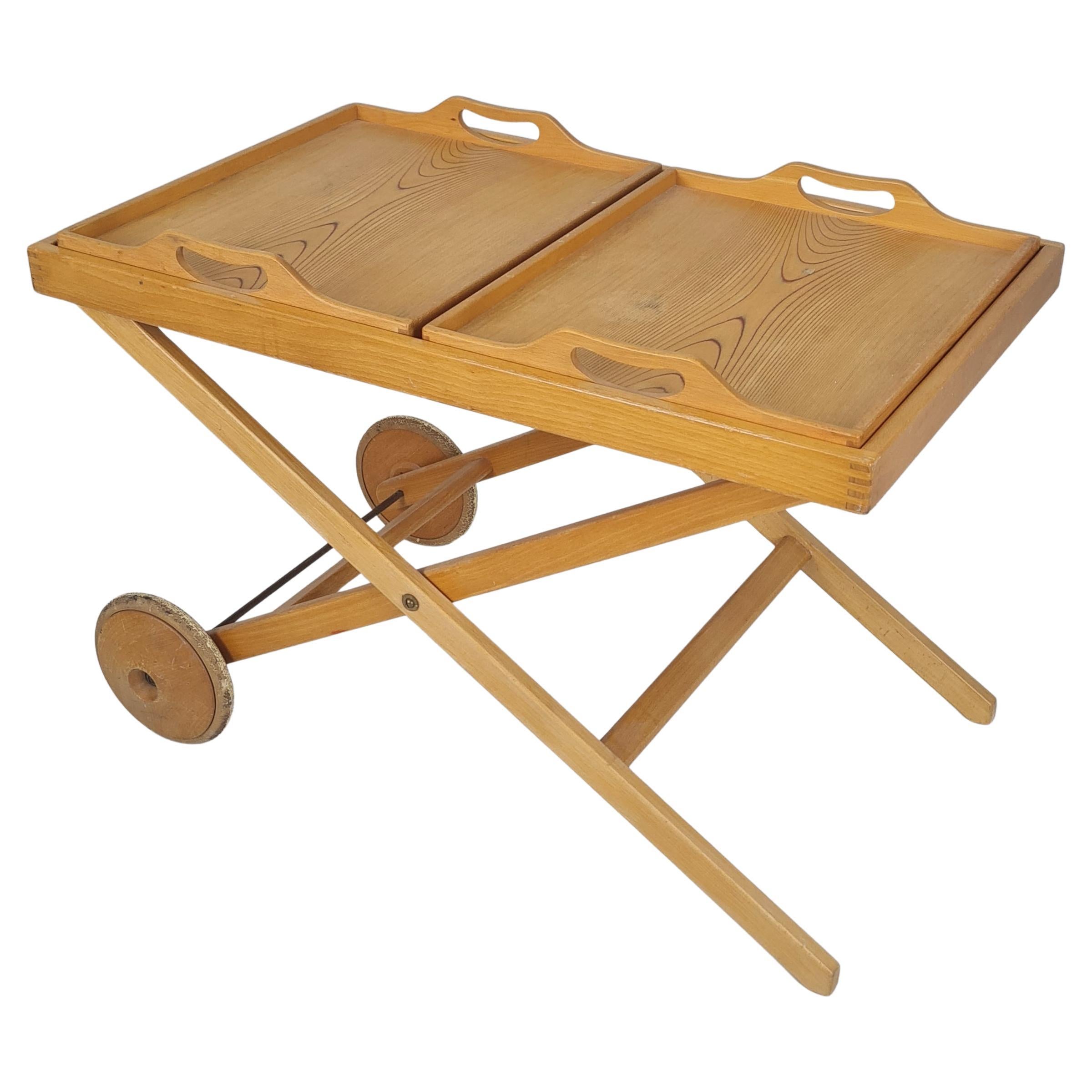 Aulis Leinonen and Tapio Wirkkala Beech & Rythmic Veneer Trolley, Asko 1950s