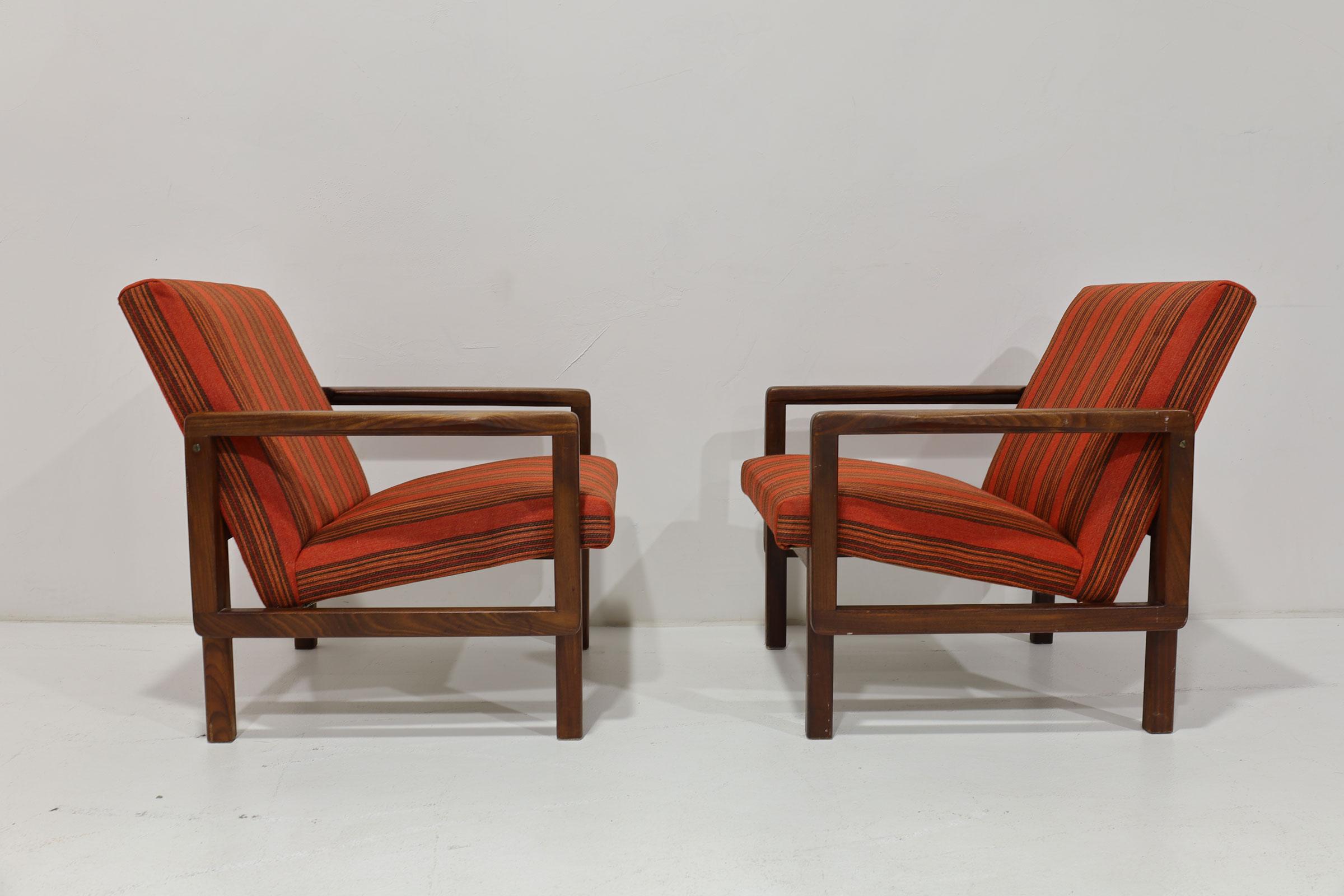 20th Century Aulis Leinonen Model 1416 Lounge Chairs in Teak and Upholstery, 1960s