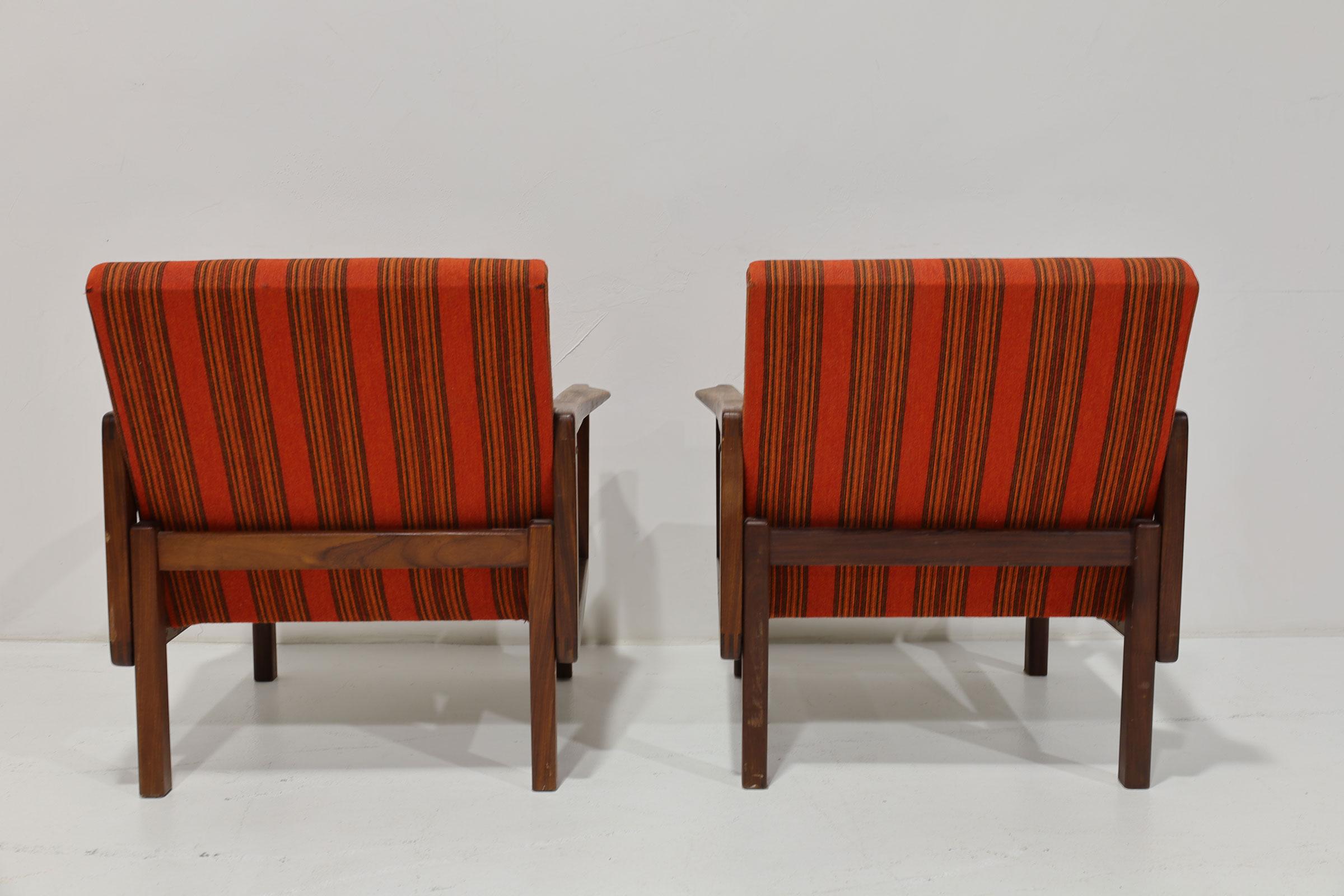 Aulis Leinonen Model 1416 Lounge Chairs in Teak and Upholstery, 1960s 1