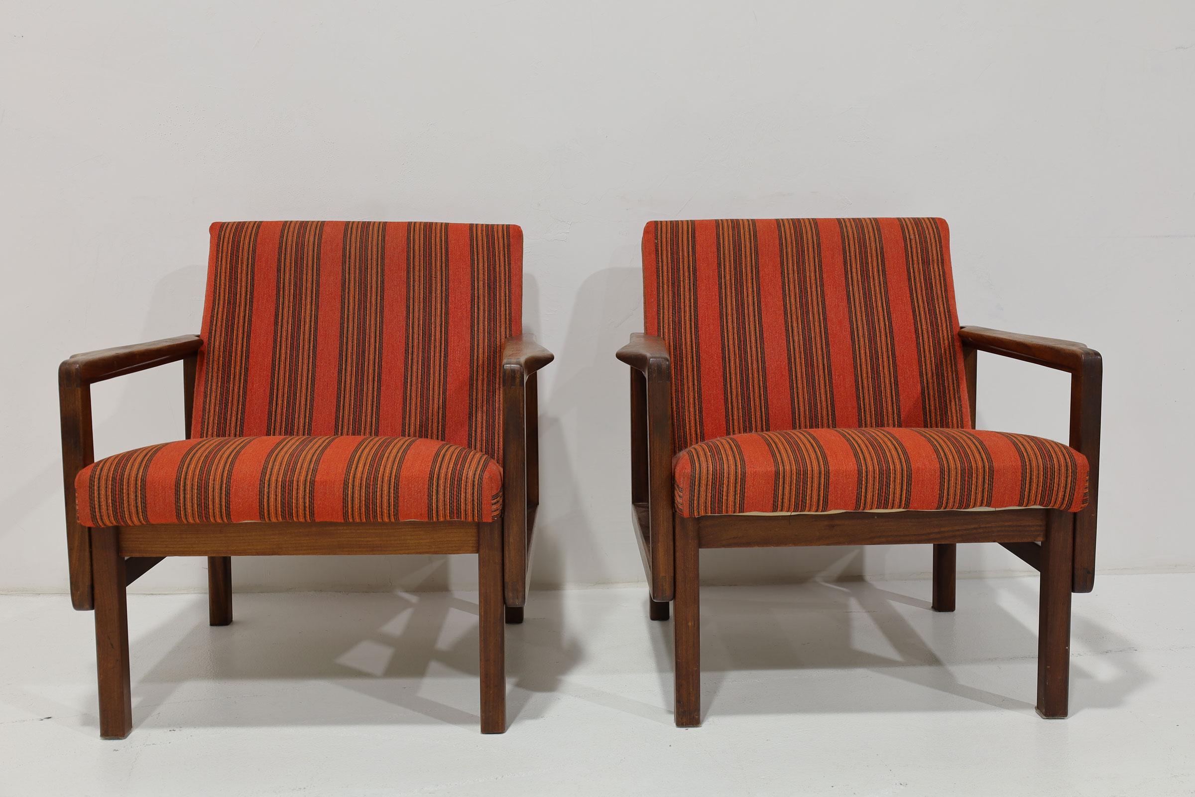 Aulis Leinonen Model 1416 Lounge Chairs in Teak and Upholstery, 1960s 3