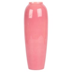Antique Ault Arts & Crafts Pink Glazed Tall Bulbous Art Pottery Vase