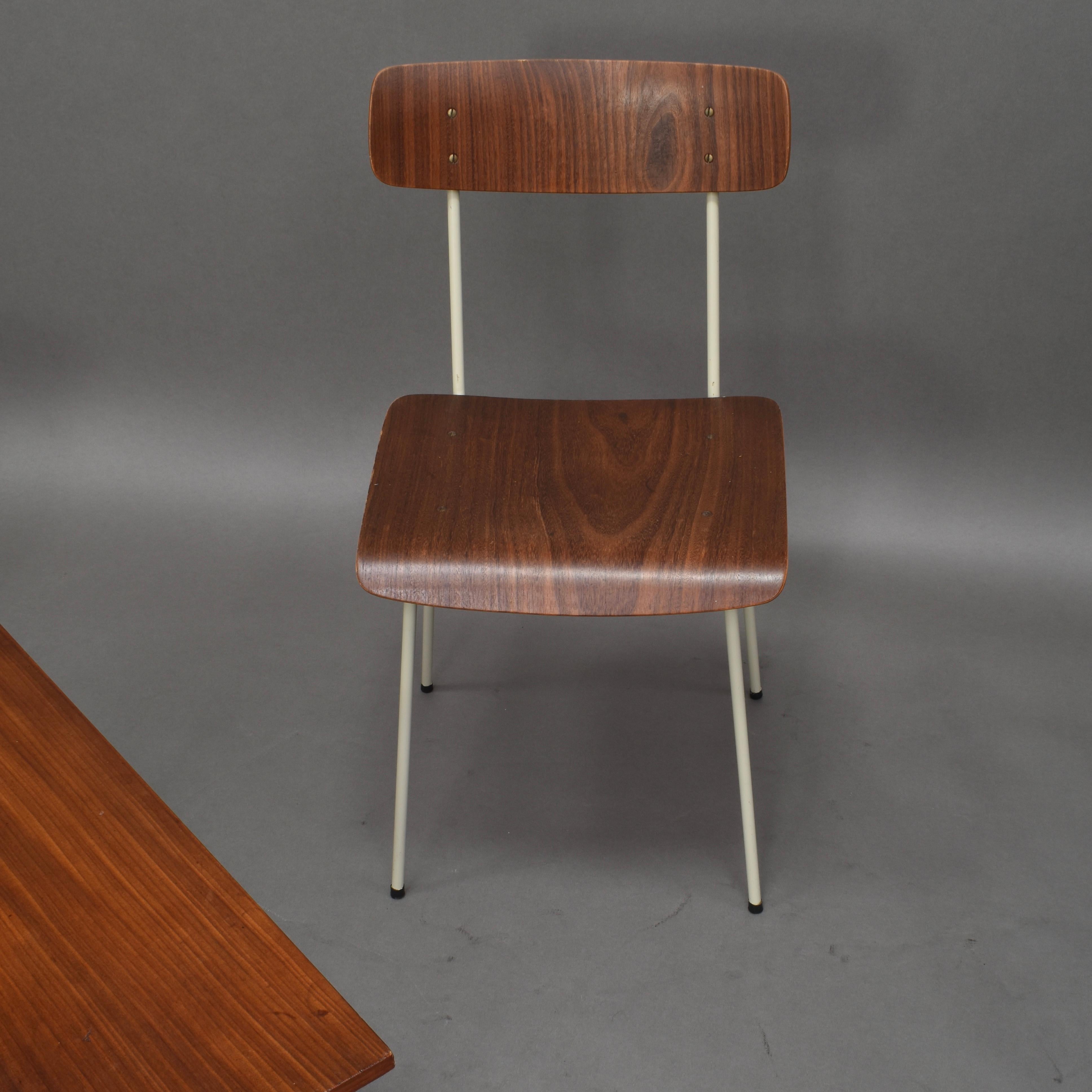 Mid-Century Modern AUPING Bedroom Chairs and Table in Teak - Netherlands, 1950's For Sale