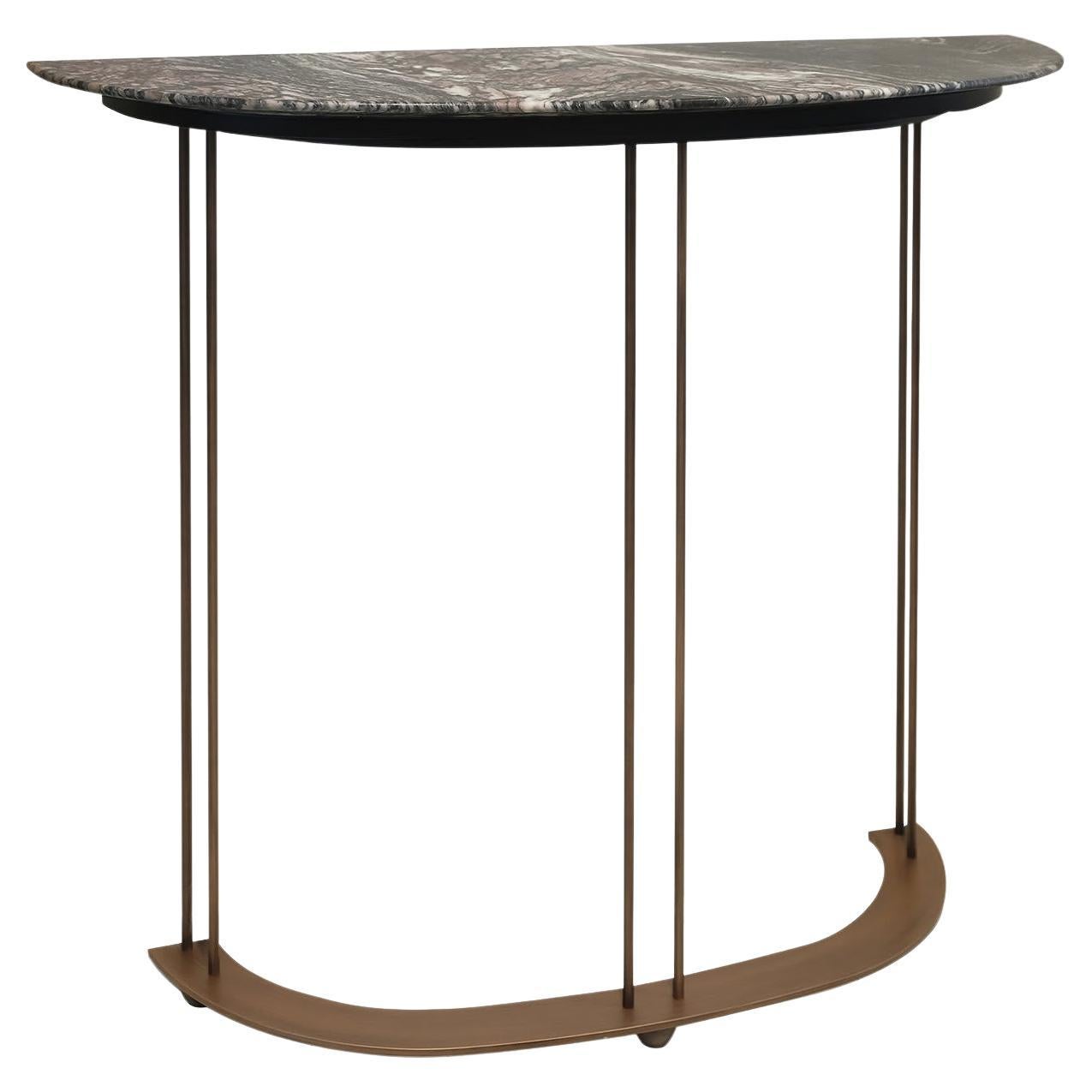 Aur Copper Demi-Lune Console