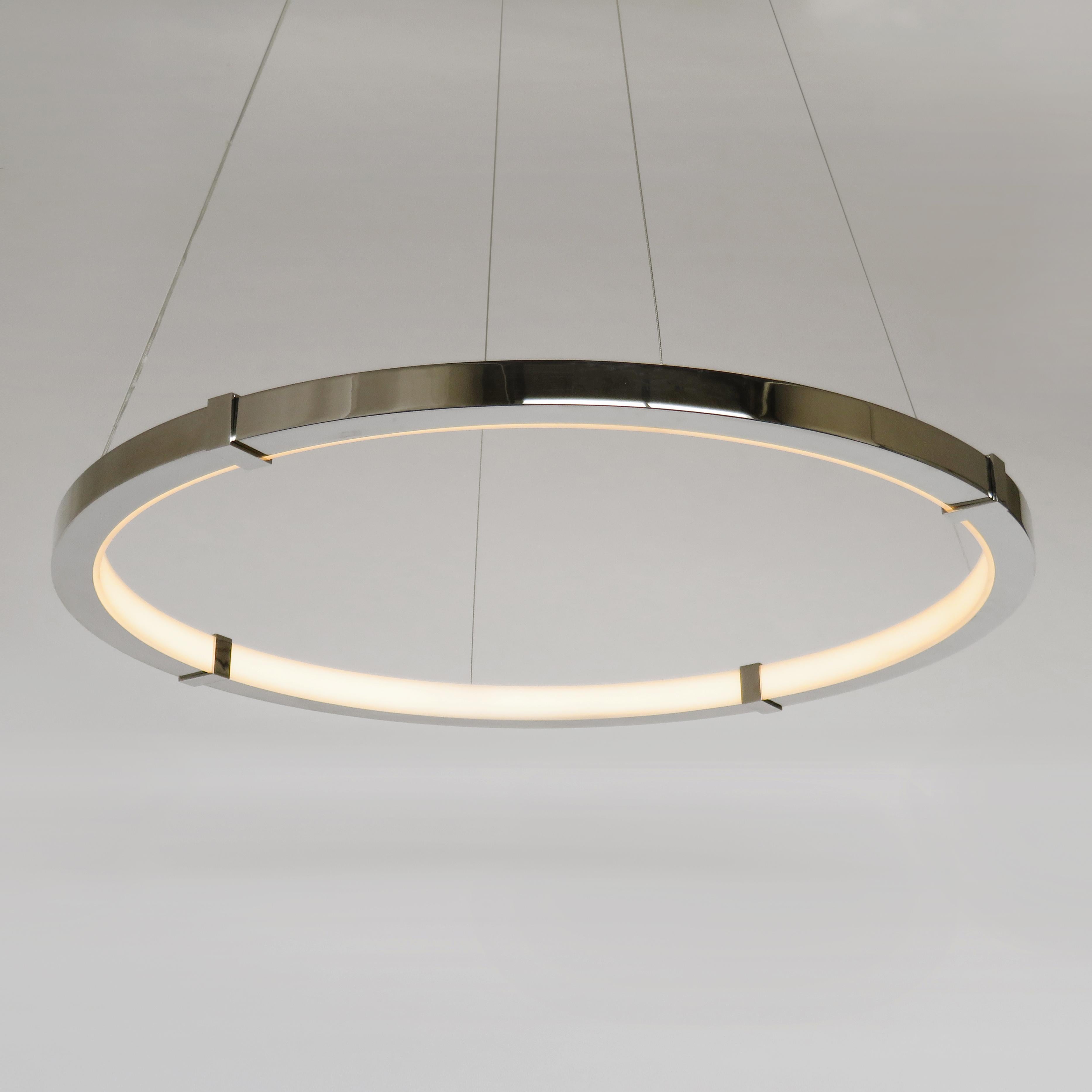 Contemporary Aura Alto Inverso Pendant, Formed Acrylic Outer Diffuser For Sale