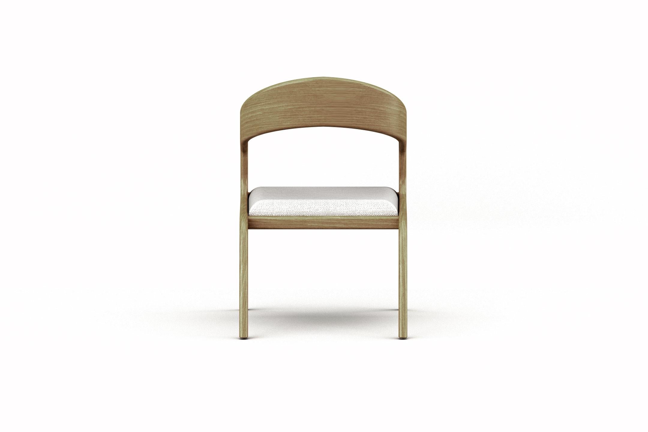 Varnished Aura Armchair - Modern and minimalistic oak armchair with upholstered seat For Sale