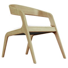 Fauteuil Aura - Fauteuil moderne et minimaliste en Oak avec assise tapissée