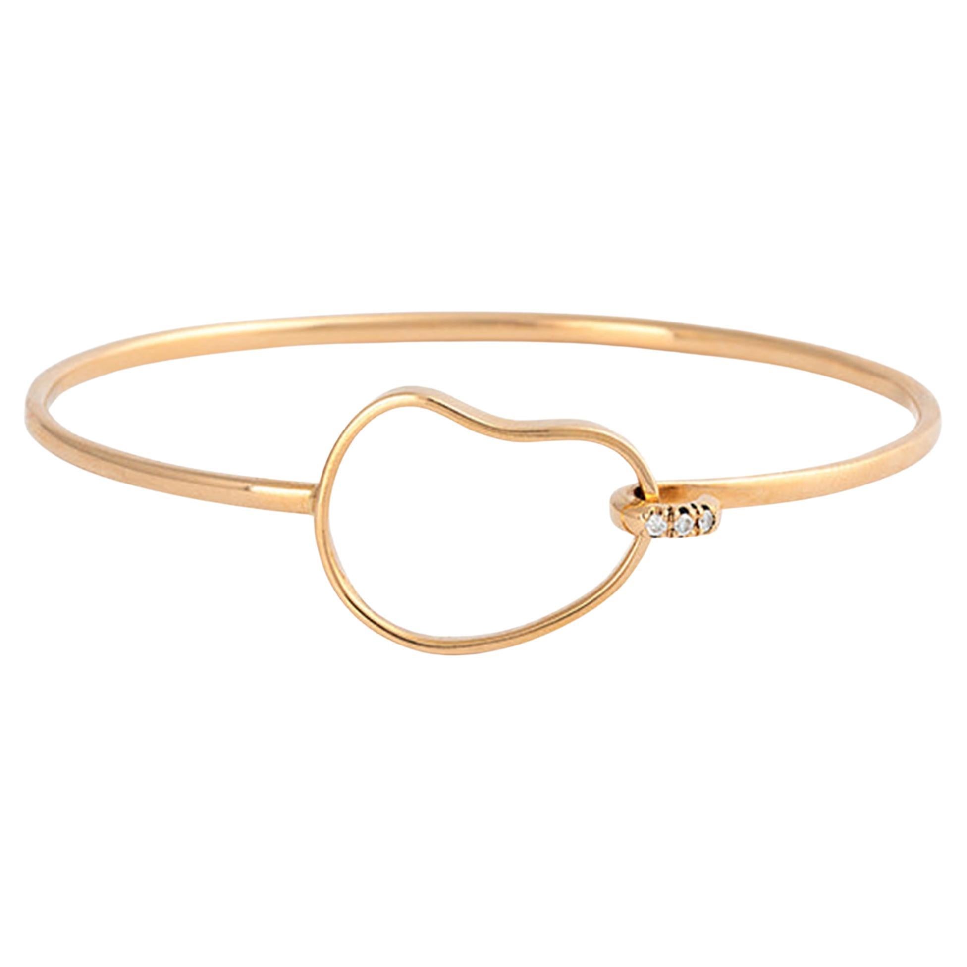 AURA Bracelet, 18k Rose Gold with Pavé Diamond Accent