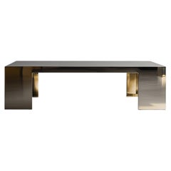 Mesa de centro Aura en acero inoxidable pulido y latón