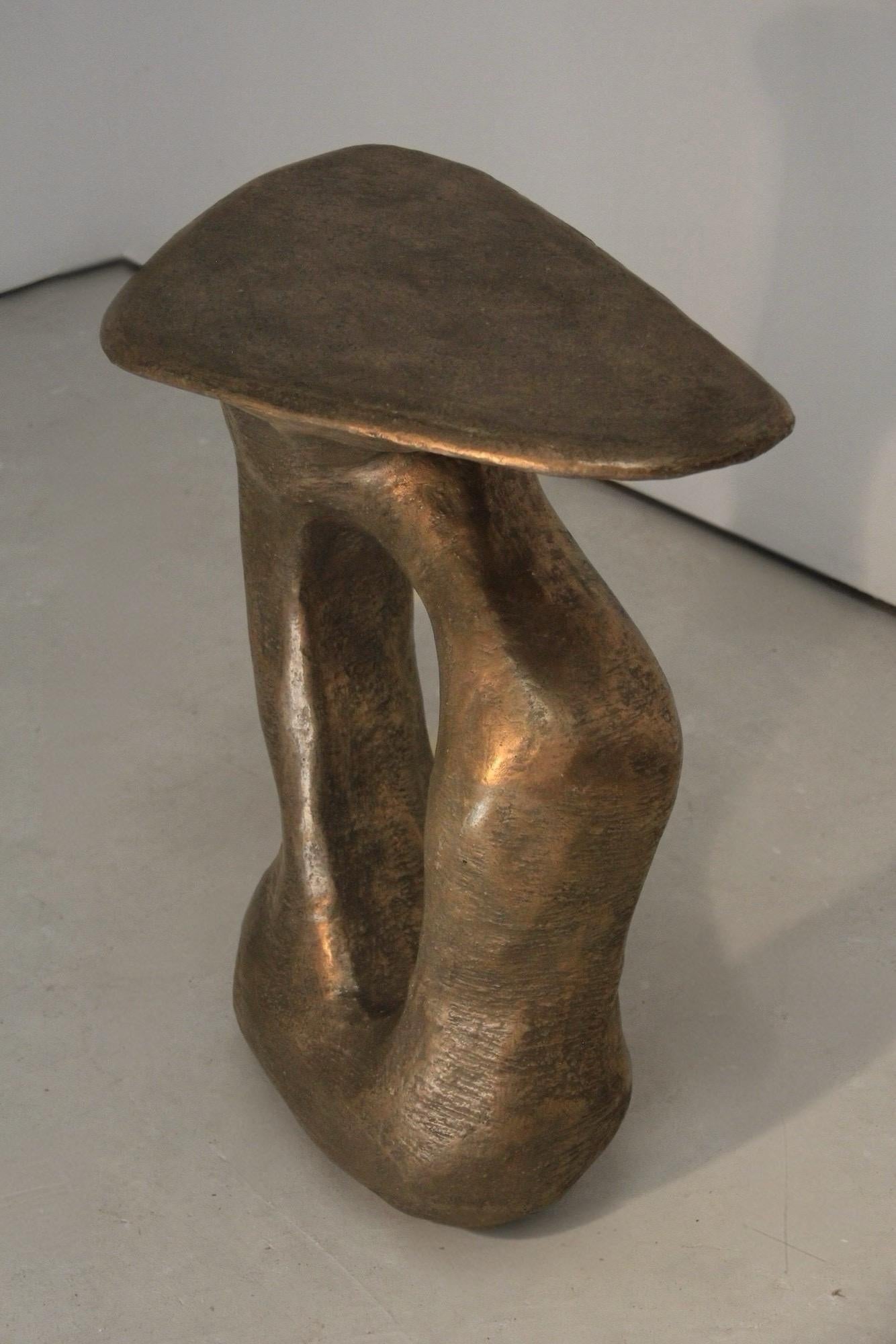 Aura II Side Table by Aeny Studio
Limited Edition
Dimensions: D 29 x W 42 x H 58,5 cm.
Materials: Recycled polyurethane foam, wood, custom paper composite,
gypsum mix, bronze powder, pigment, and carnauba wax.

Each piece is individually