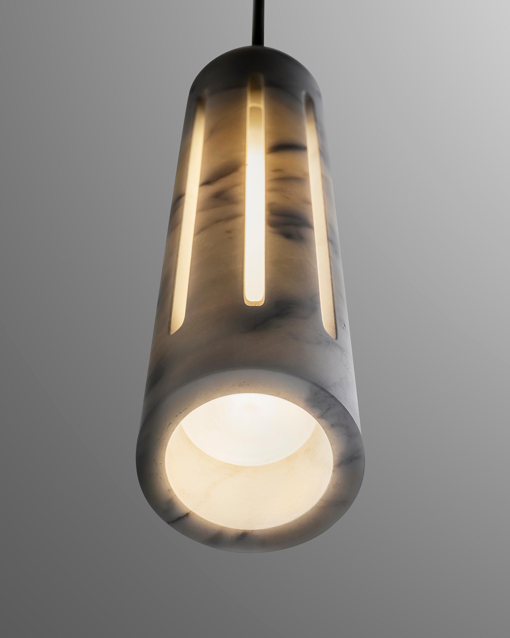 Post-Modern Aura Marble Lantern Pendant Lamp by Etamorph For Sale