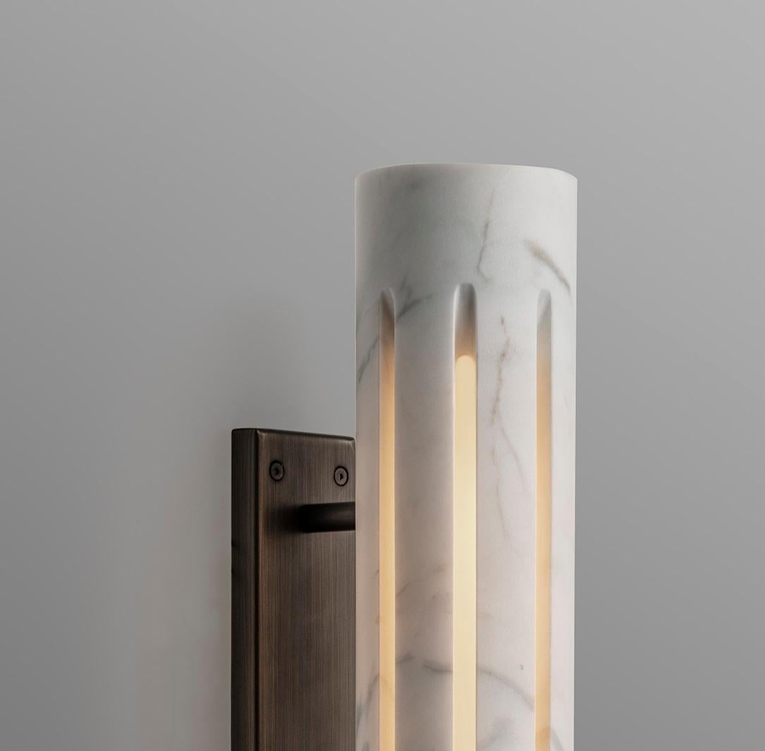 Post-Modern Aura Marble Lantern Sconce by Etamorph For Sale