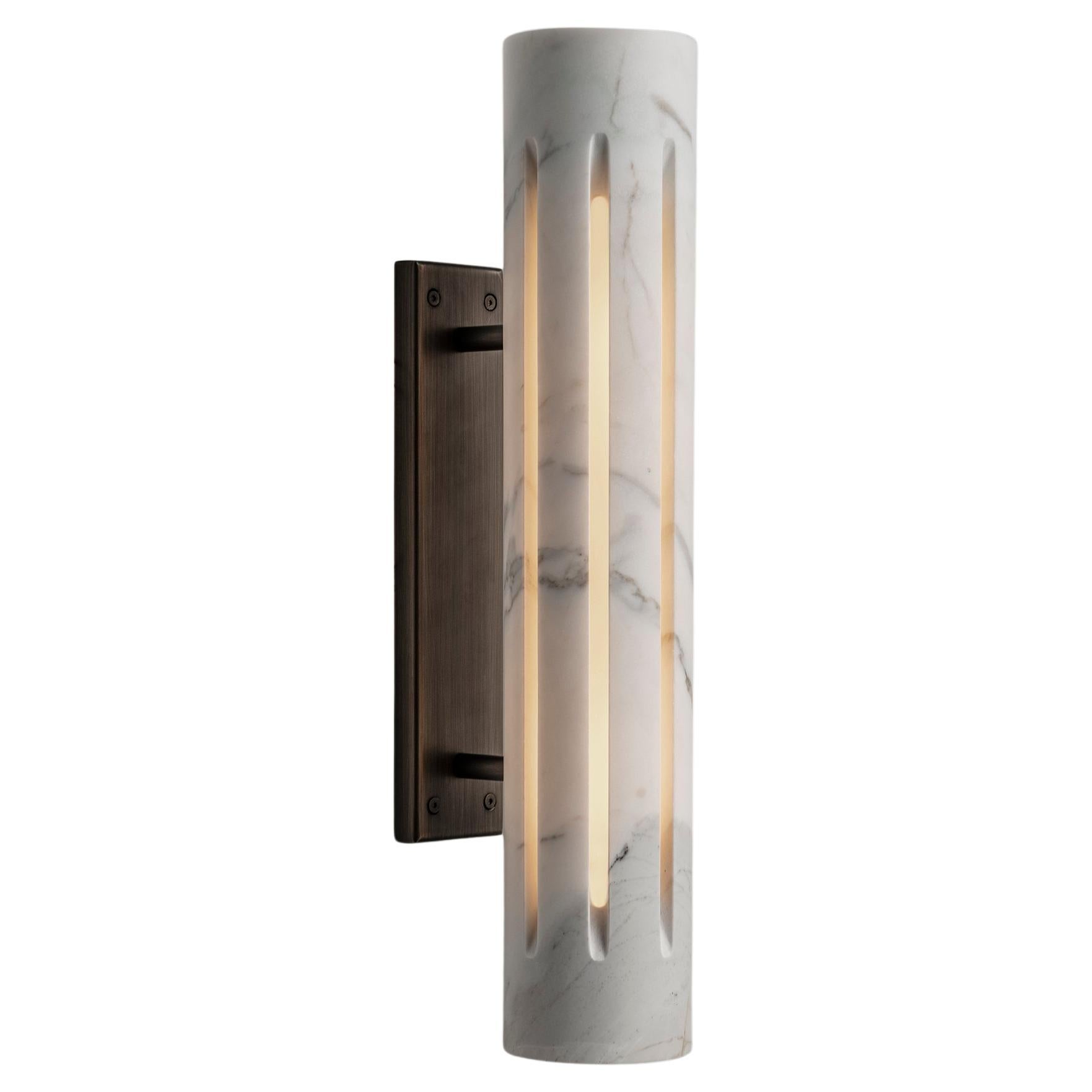 Aura Marble Lantern Sconce by Etamorph For Sale