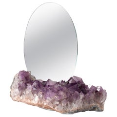 Aura Mirror by Another Human, Contemporary Crystal Vanity Mirror in Amethyst