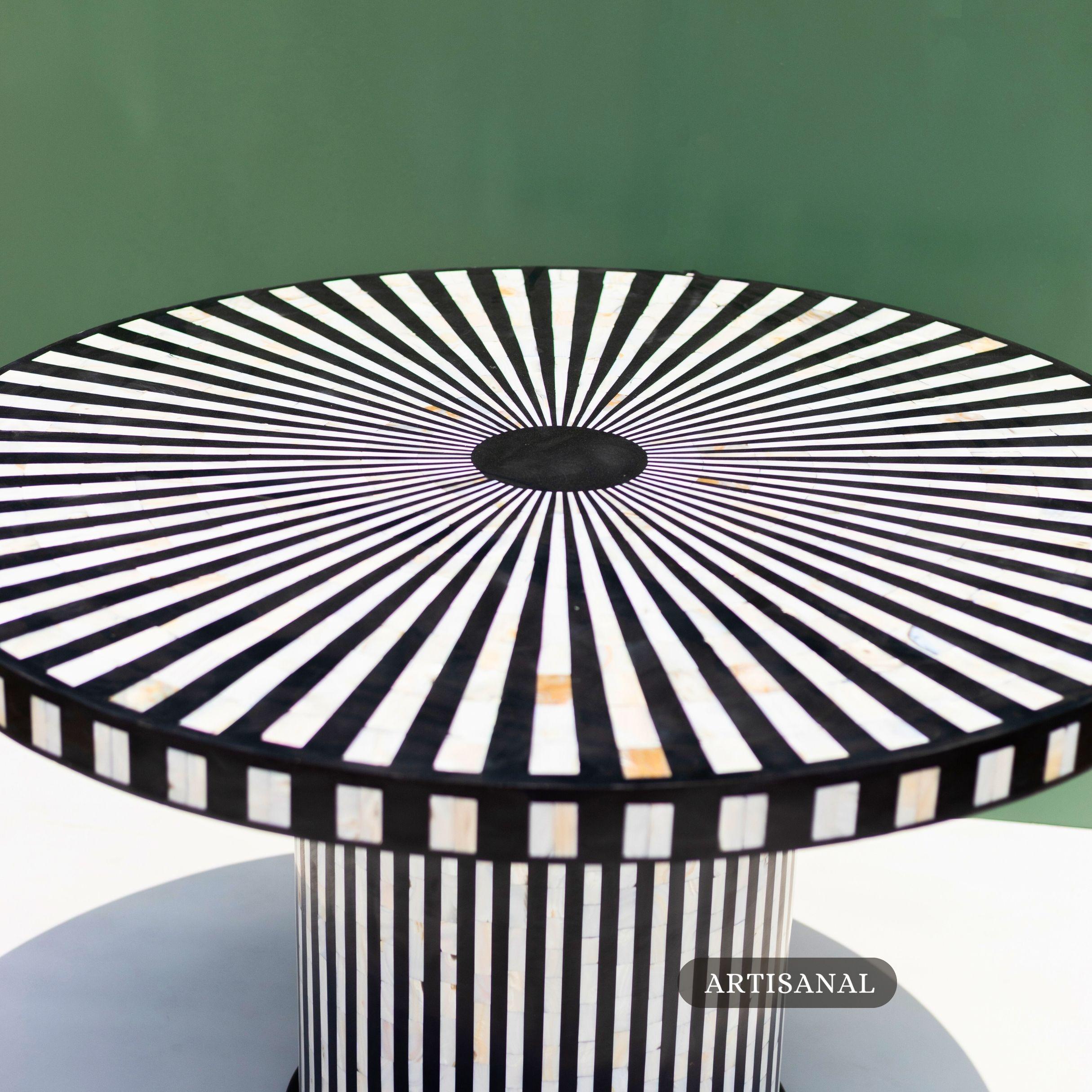 Indian Aura Mother of Pearl Inlay Dining Table For Sale
