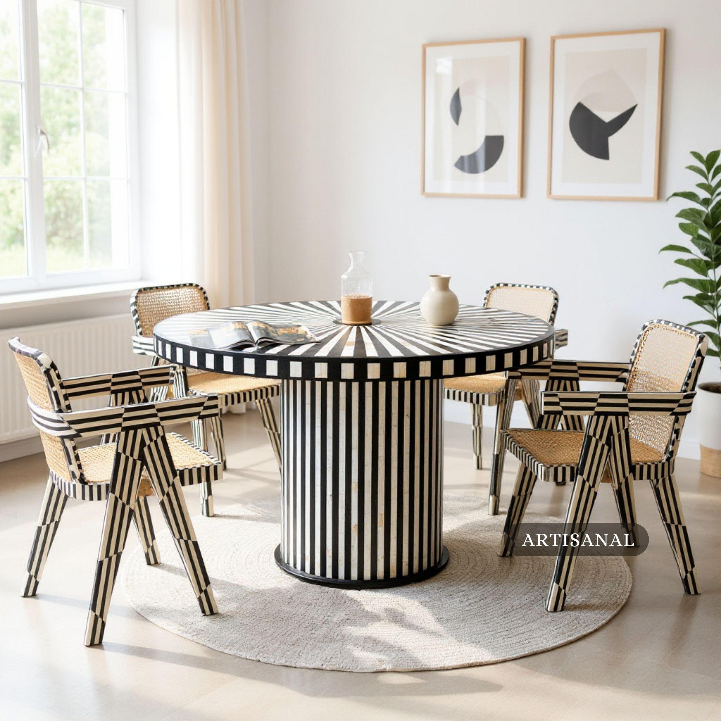 Mother-of-Pearl Aura Mother of Pearl Inlay Dining Table For Sale