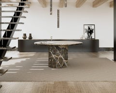 Aura Nova-  Mesa de comedor moderna de mármol «Ombra di Caravaggio»