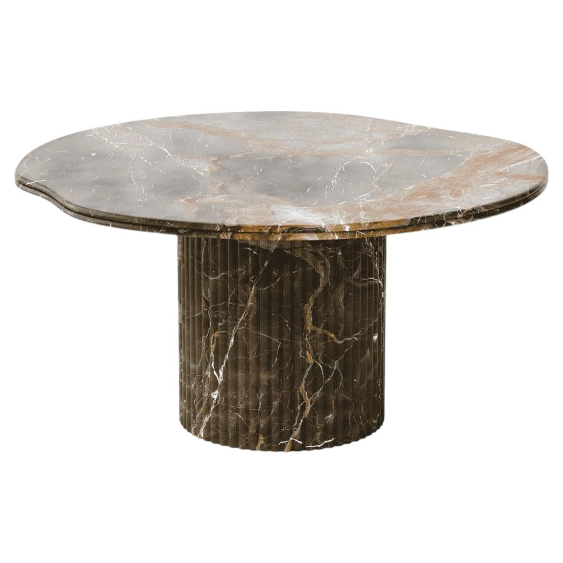 Aura Nova-  Modern dining table in Ombra di Caravaggio marble
