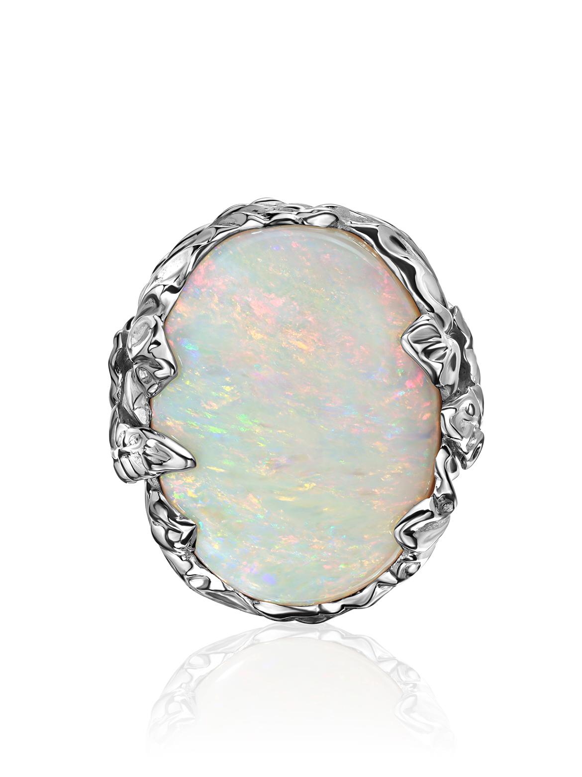 Aura Opal White Gold Ring Australian Fine Sunset Gemstone Alexey Gabilo en vente 5