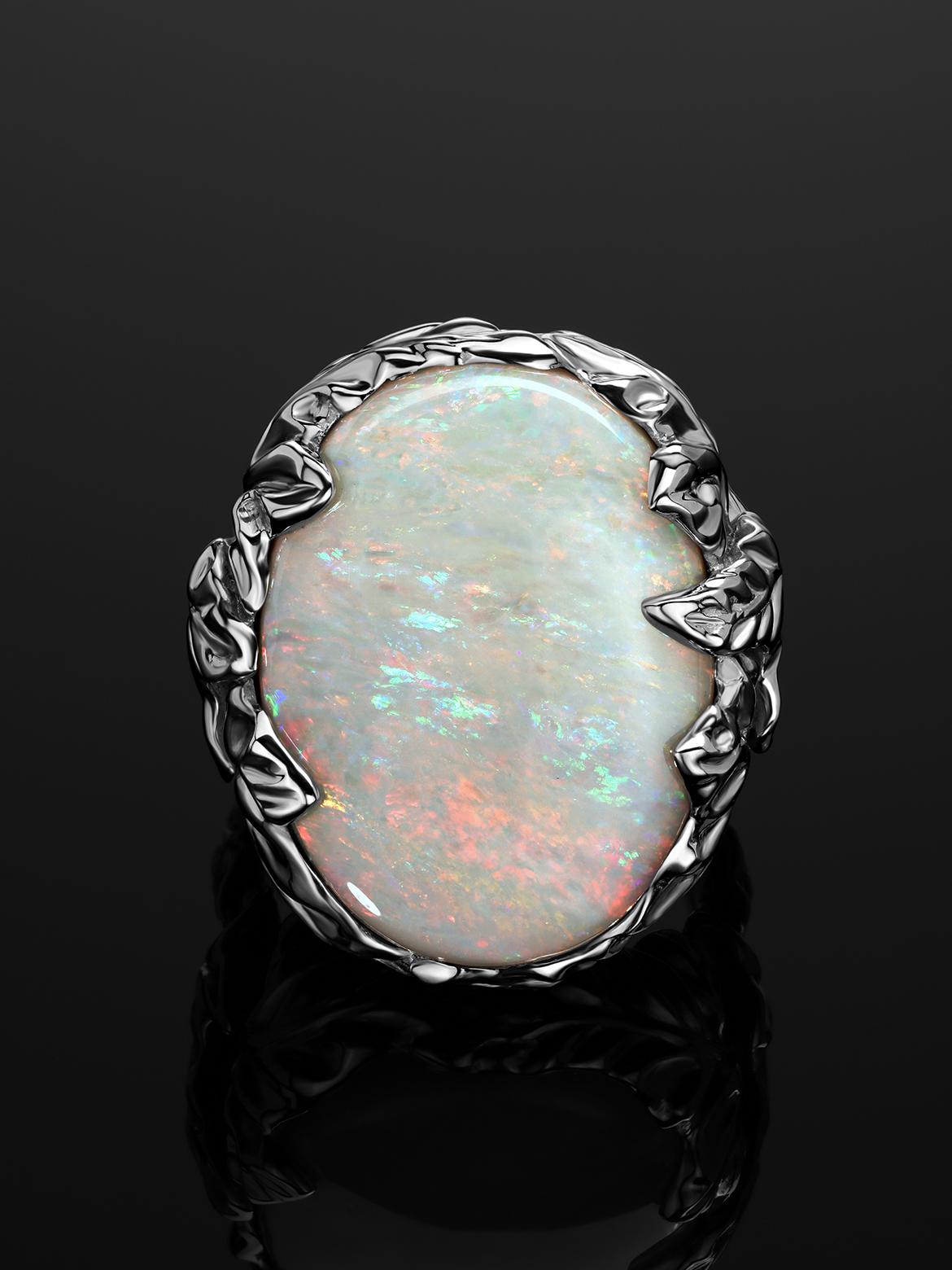 Aura Opal White Gold Ring Australian Fine Sunset Gemstone Alexey Gabilo For Sale 6