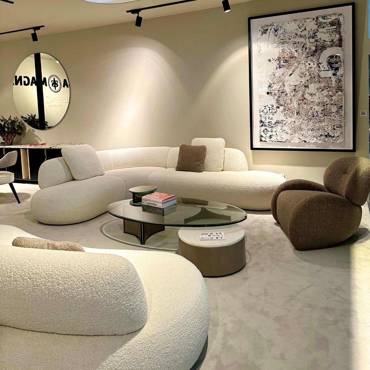 Laqué AURA Table basse moderne ovale en vente