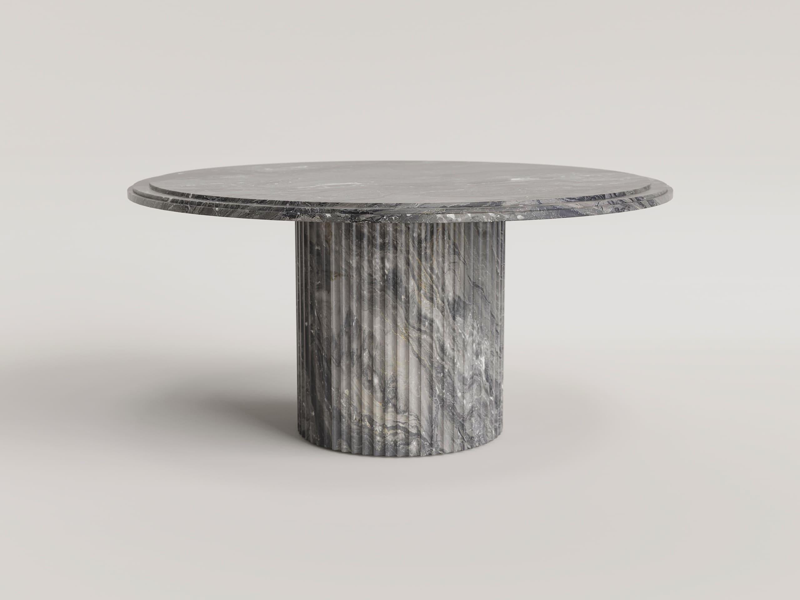 Aura -  Mesa de comedor clásica redonda de mármol Arabescato Grigio Orobico Romano clásico en venta