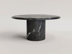 Aura - Round classical dining table in Marquina Black marble