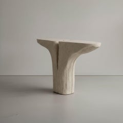 Aura Unique Console Table in Carved Solid Quarry Stone by Andres Monnier
