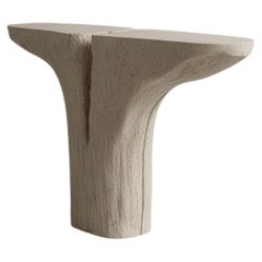 Aura Unique Console Table in Carved Solid Quarry Stone by Andres Monnier