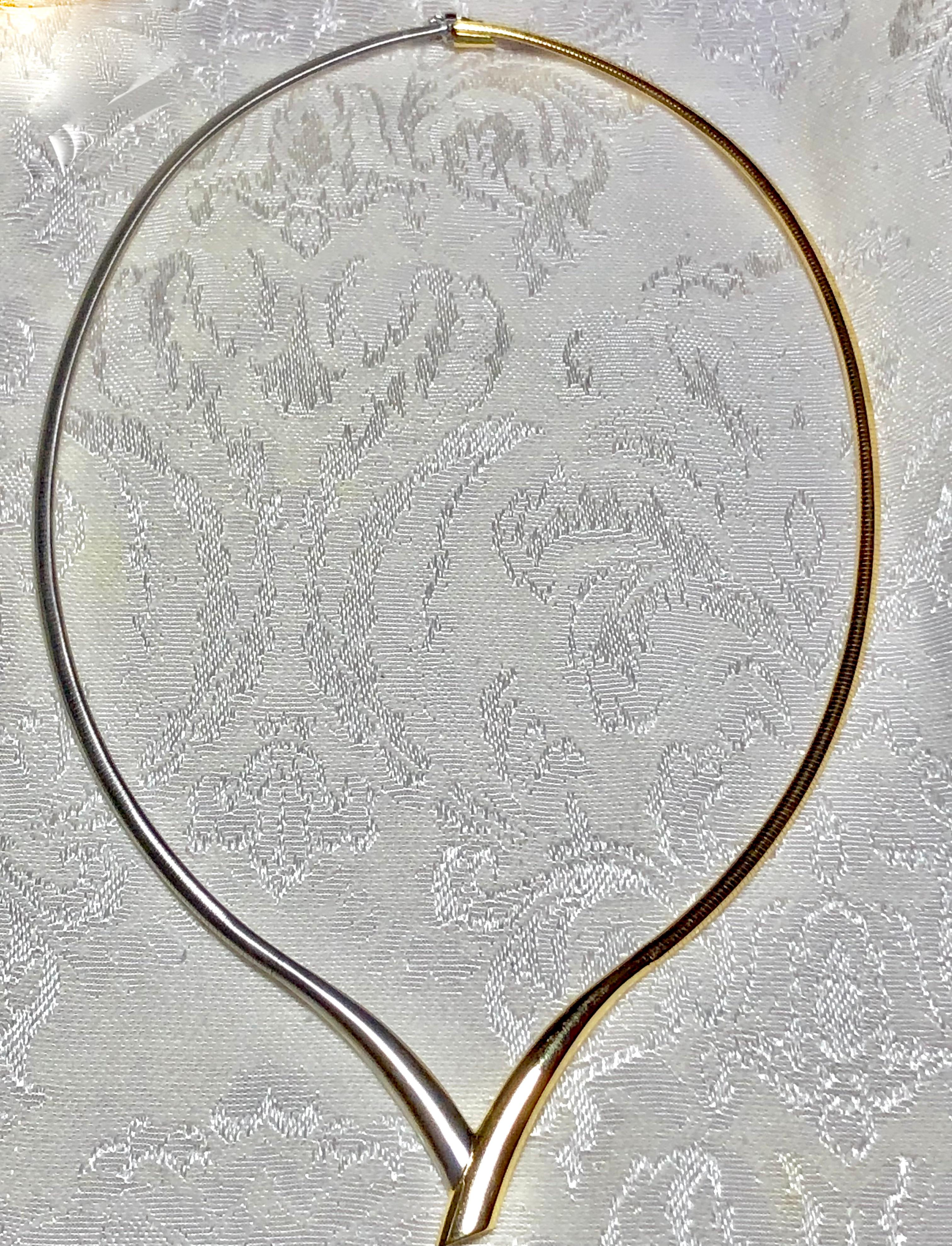 da uomo o donna AuraFIN, collana in oro bicolore lucidato e satinato da 3,13-7 mm, 17