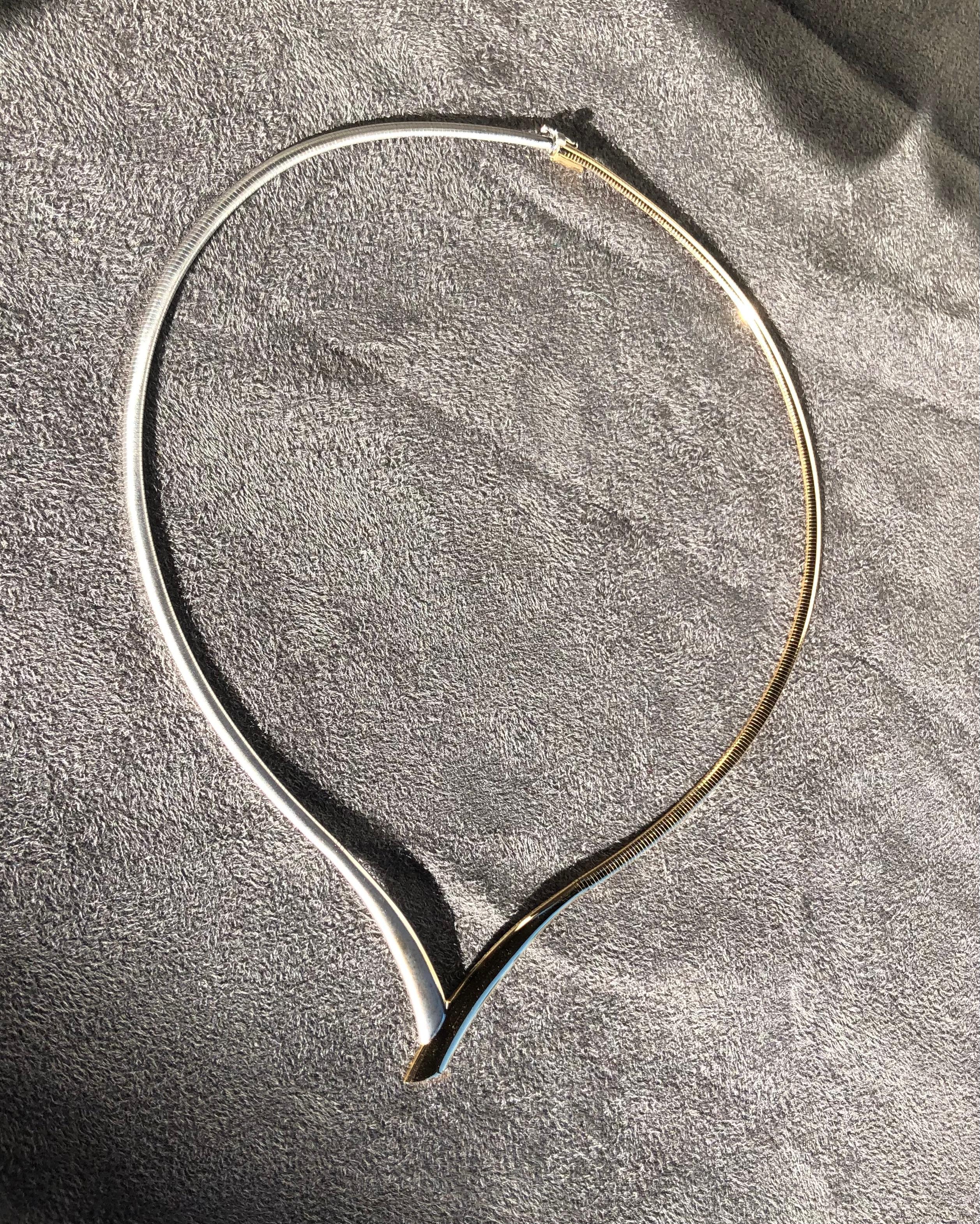 AuraFIN, collana in oro bicolore lucidato e satinato da 3,13-7 mm, 17